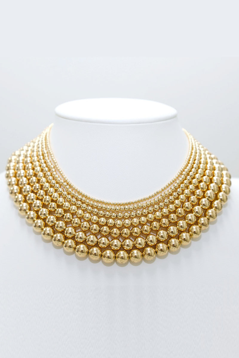 Ball Bead Choker Necklace - Assorted Sizes