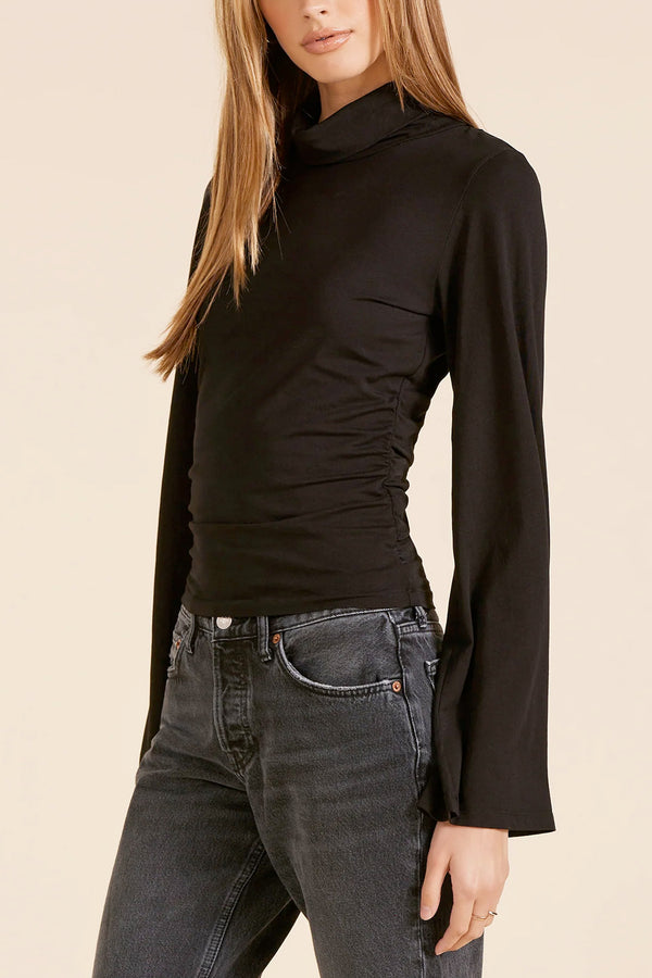 Bell Sleeve Mock Neck Top