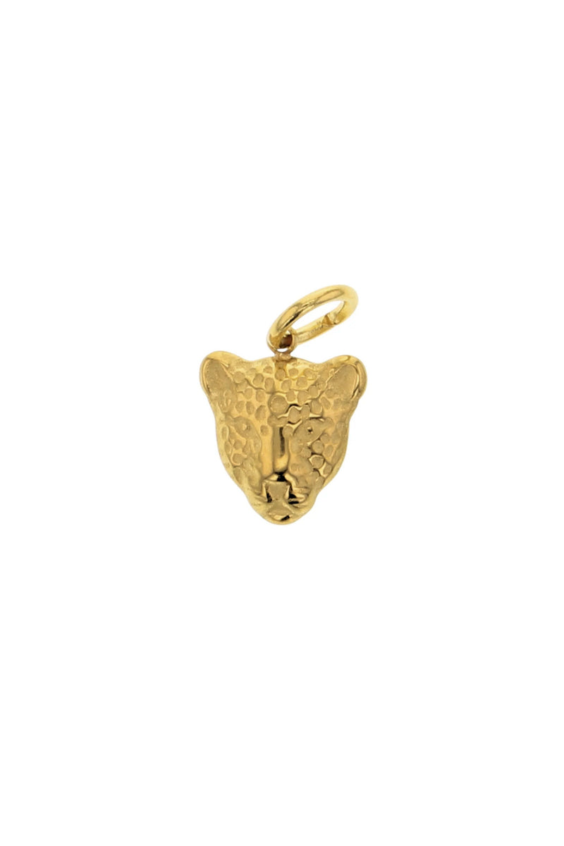 Gold Cheetah Head Charm