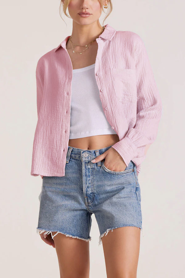 Cropped Button Front Shirt