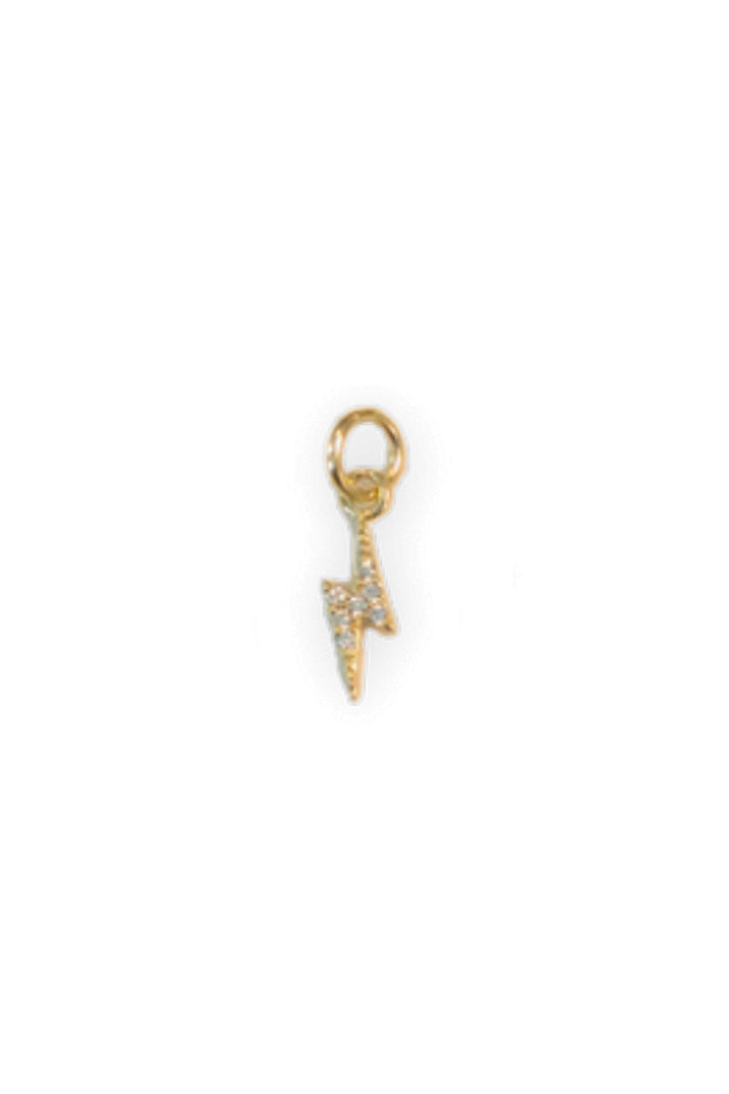 Gold CZ Lightening Bolt Charm