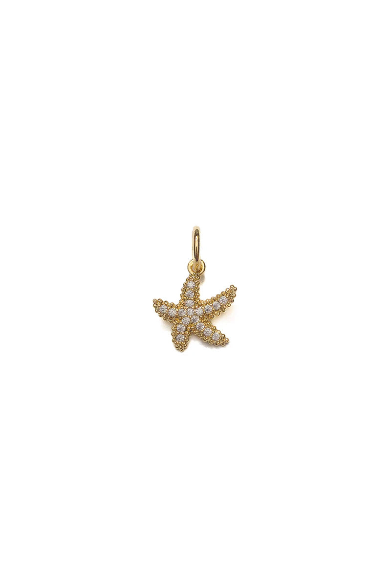 Gold CZ Starfish Charm