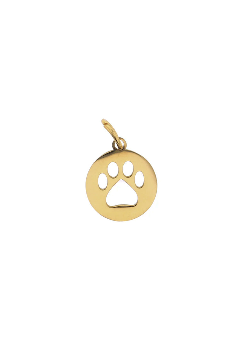 Gold Cutout Pawprint Charm