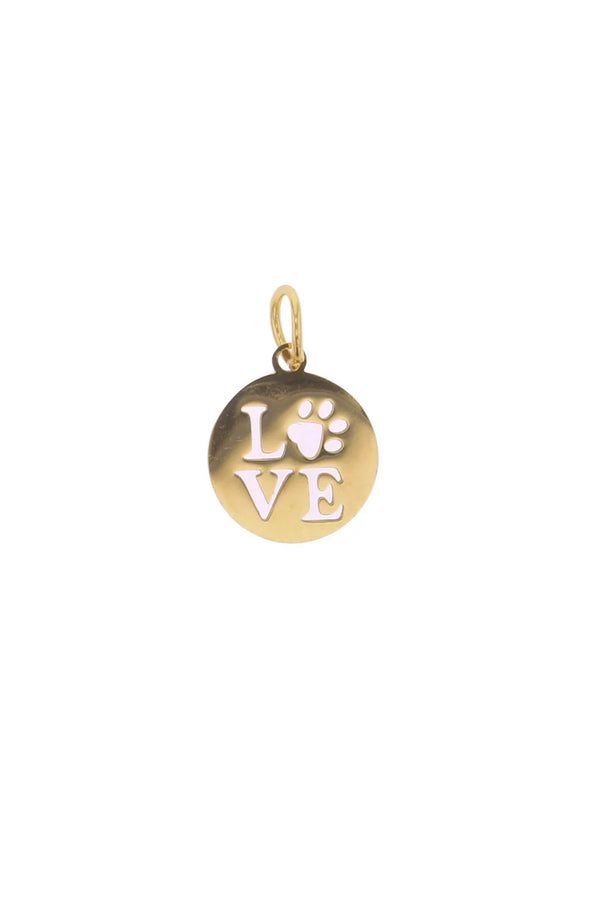 Gold Pawprint Love Charm