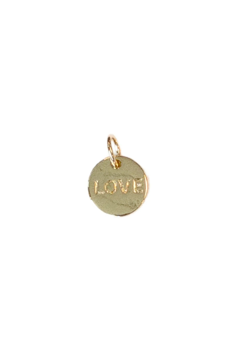 Gold Round Love Disc Charm