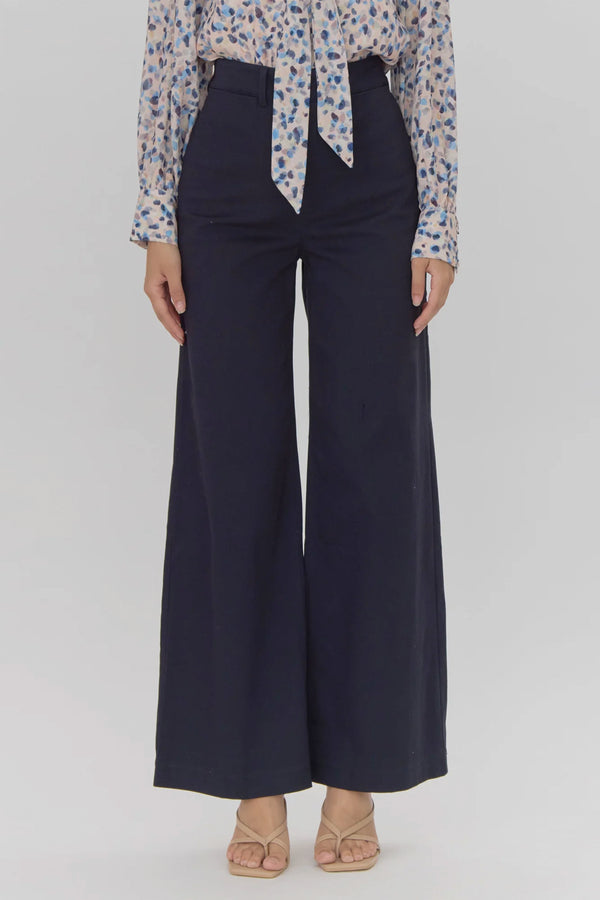 Jennsen Cotton Canvas Wide Leg Pants