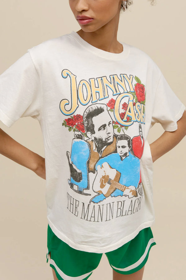 Johnny Cash A Man Comes Around Boyfriend Tee