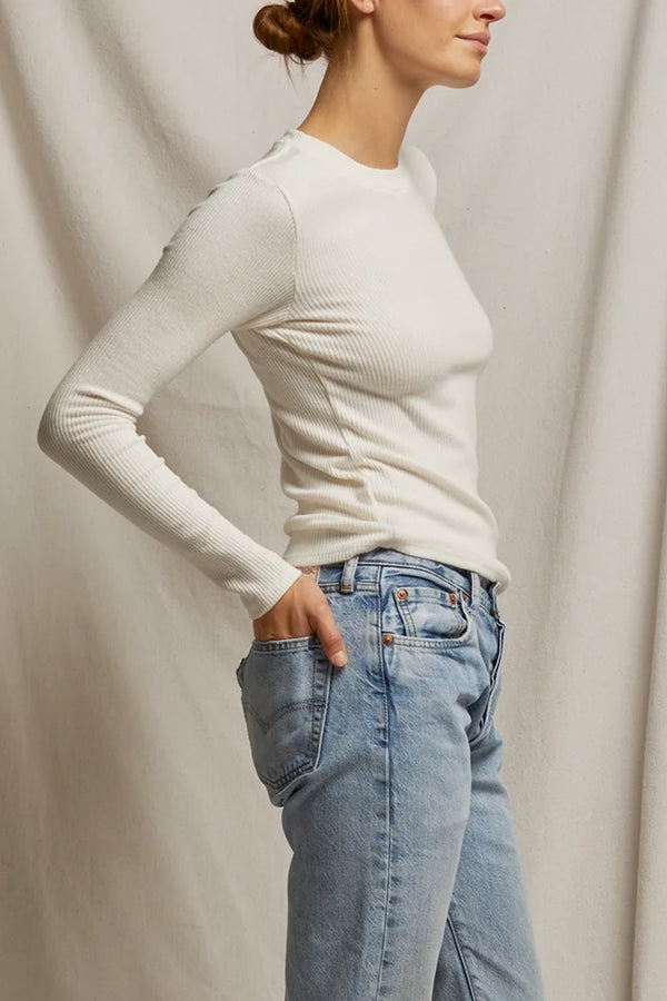 Jolie Sweater Rib Crew Neck Top