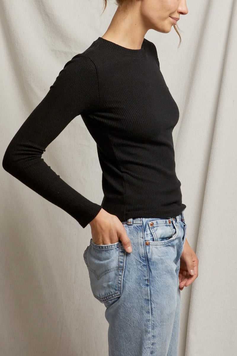 Jolie Sweater Rib Crew Neck Top