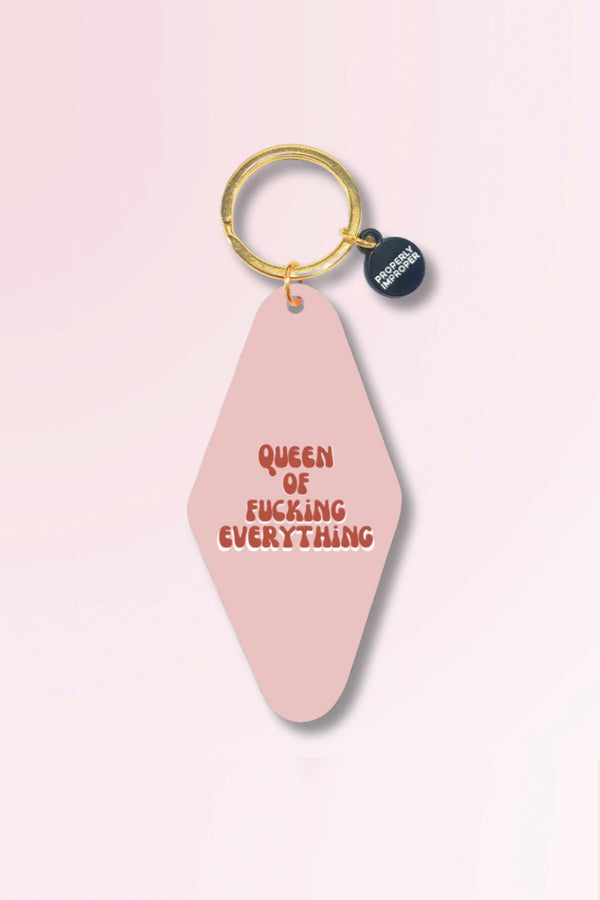 Queen of Everything Pink Printed Keychain