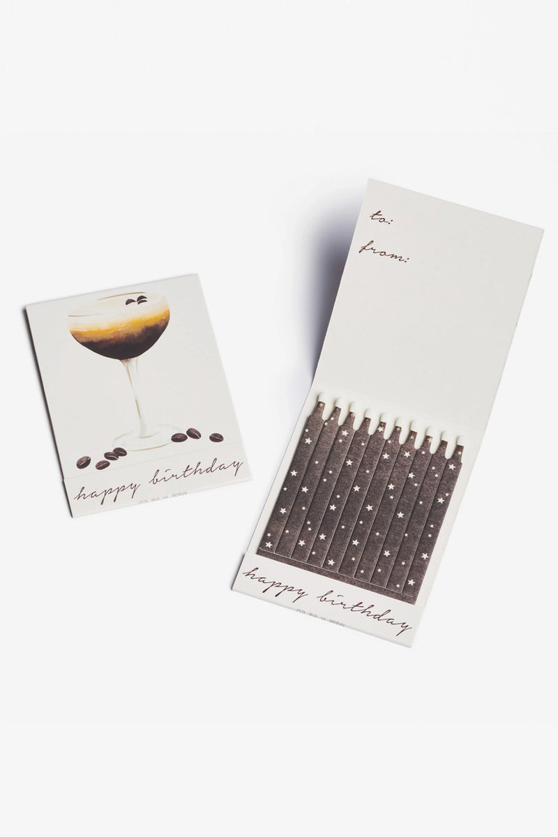 Espresso Martini Happy Birthday Match Card