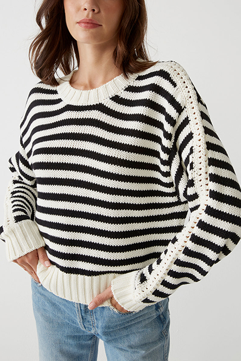 Merle Striped Crew Neck Sweater