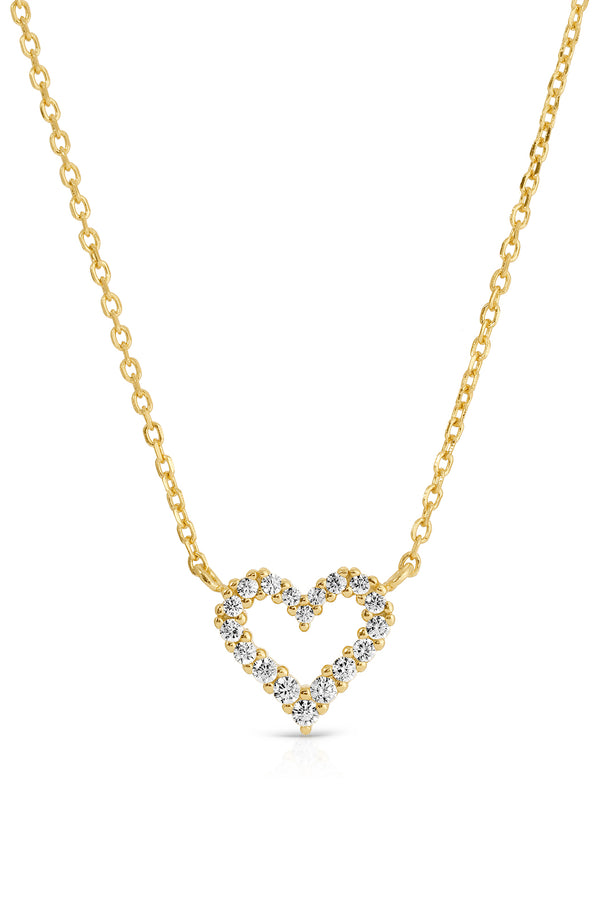 Mini Pave Heart Necklace