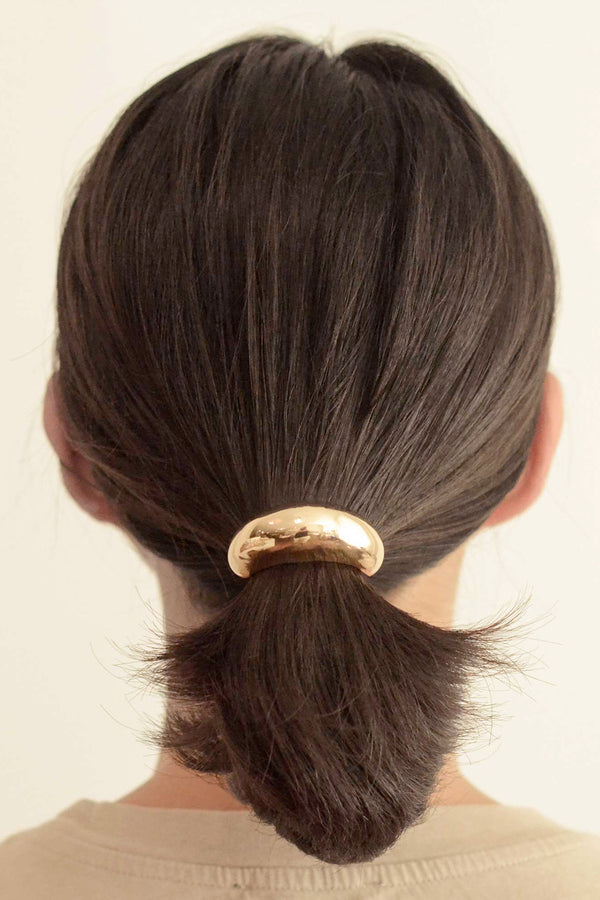 Narrow Crescent Metal Cuff Hair Tie