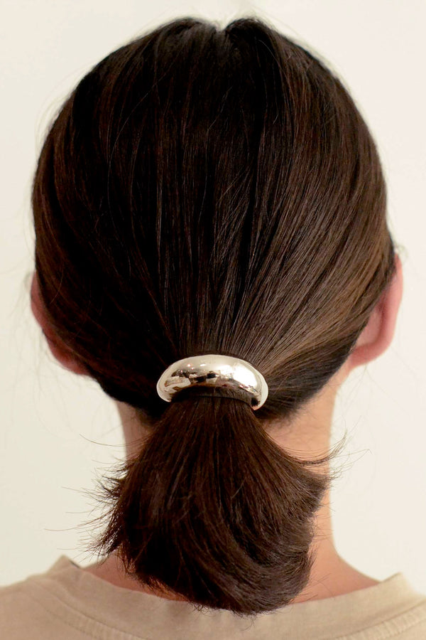 Narrow Crescent Metal Cuff Hair Tie