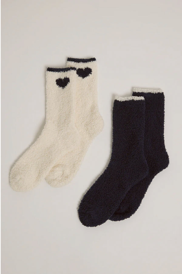 Navy Heart Socks - 2-Pack