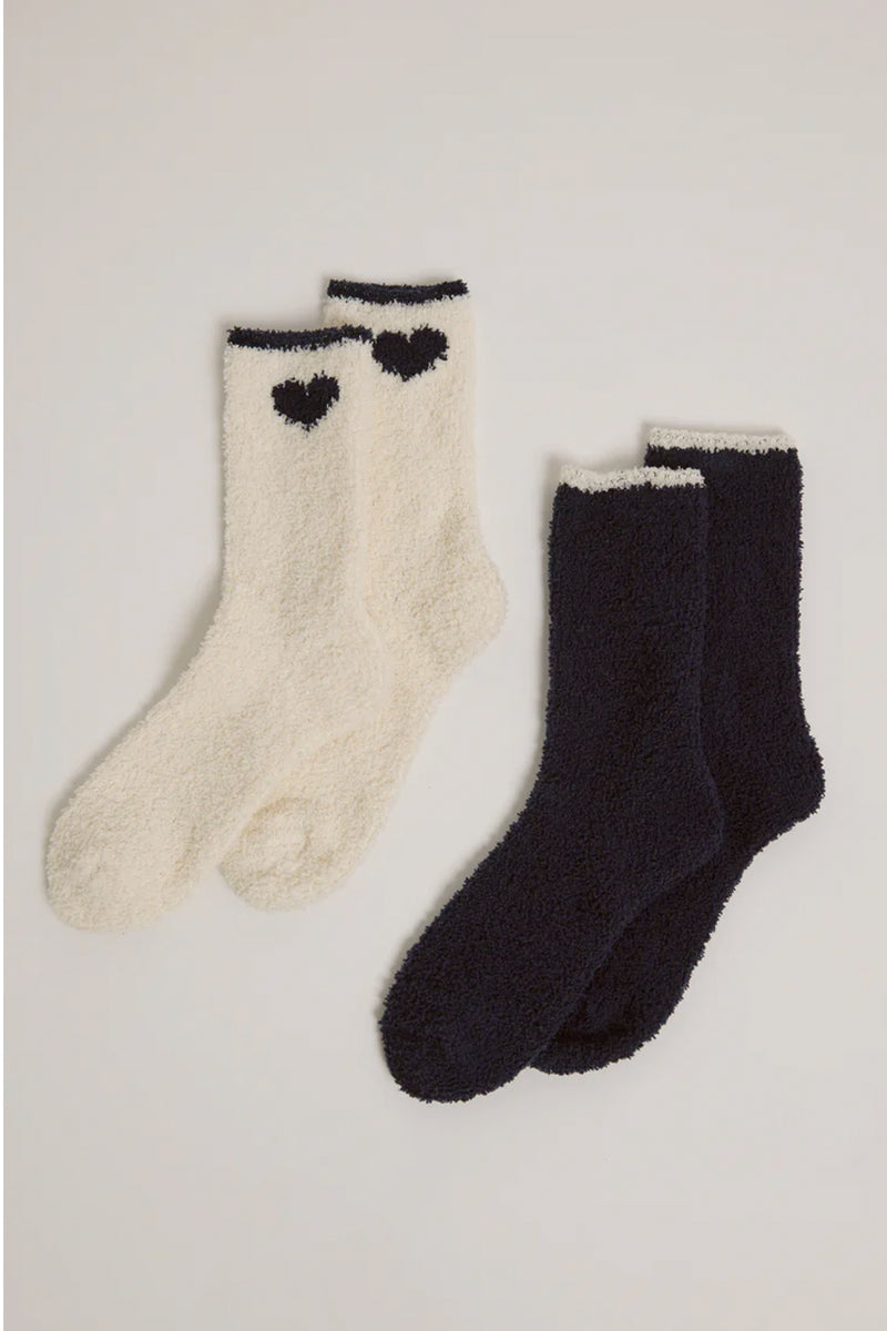 Navy Heart Socks - 2-Pack