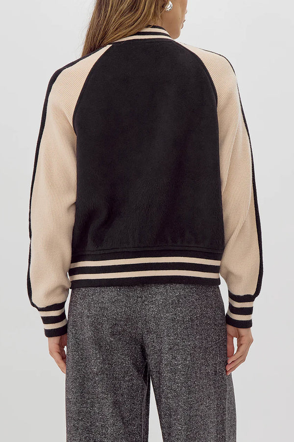 Palmer Two-Toned Knit Bomber Jacket