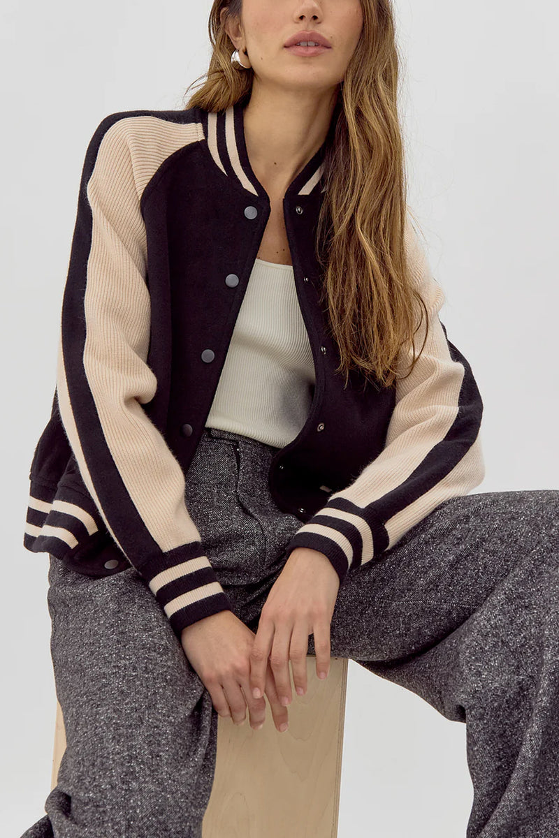 Palmer Two-Toned Knit Bomber Jacket