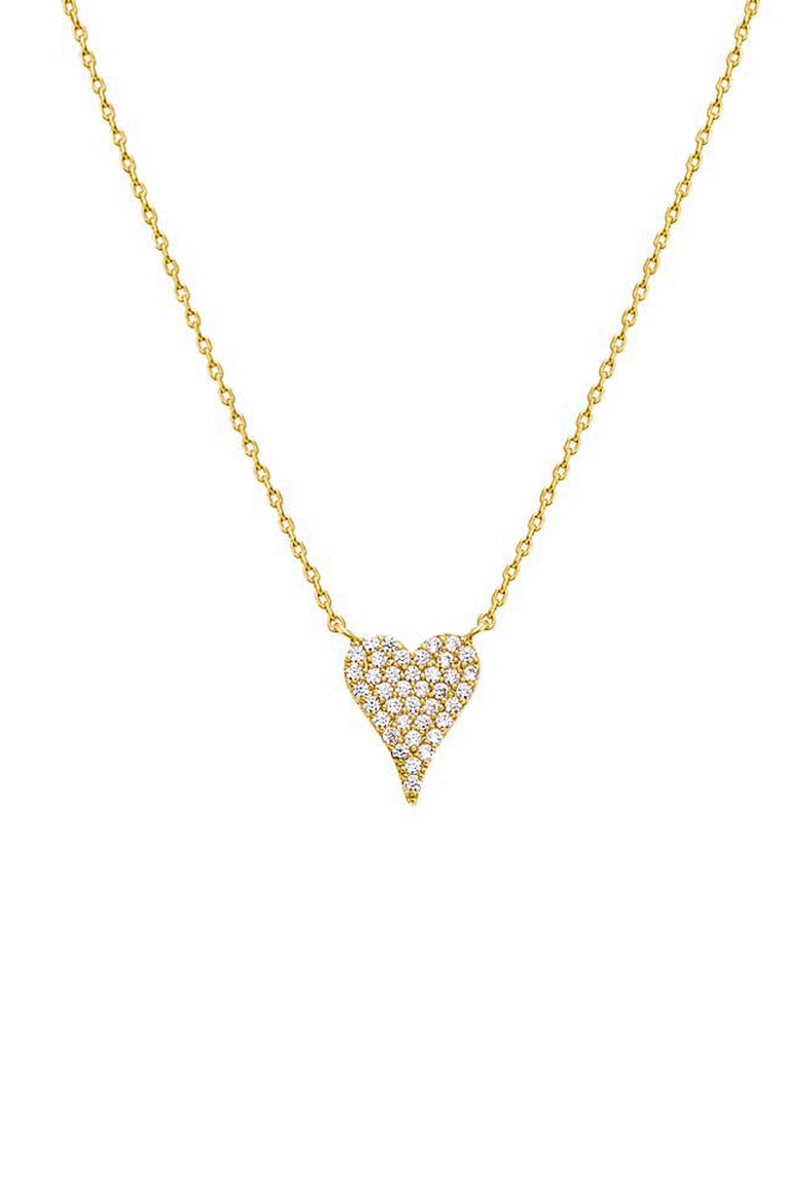 Pave Elongated Heart Necklace - Small