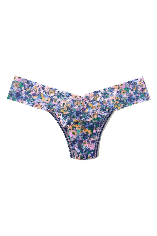 Printed Signature Lace Low Rise Thong - Staycation