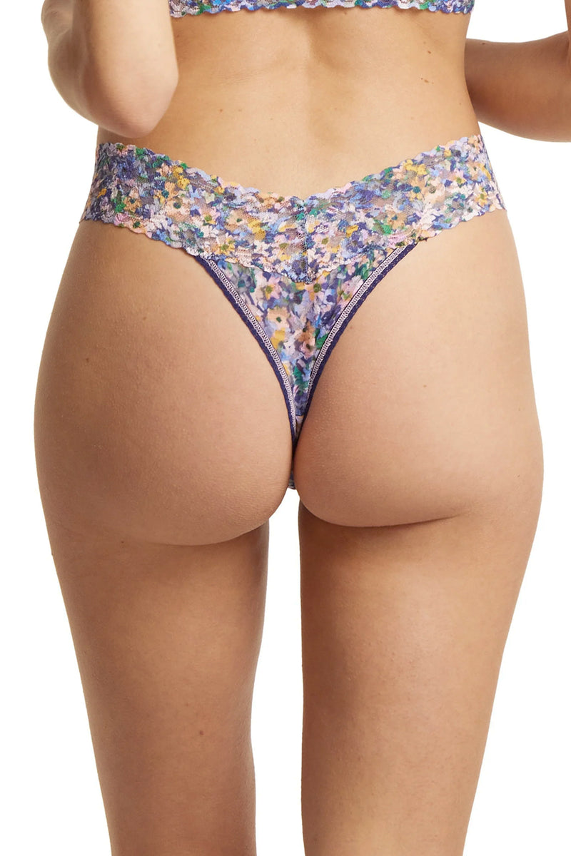 Printed Signature Lace Original Rise Thong - Staycation