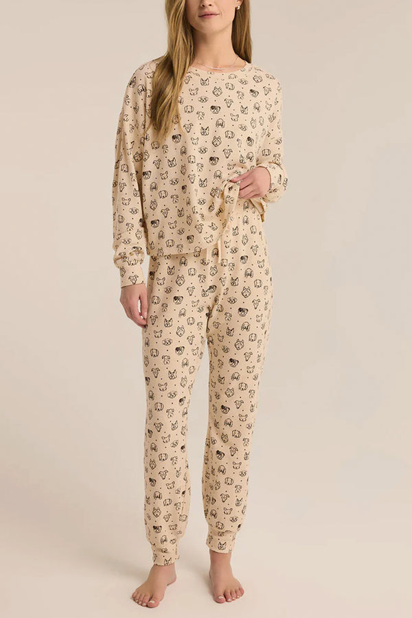 Pup Brushed Knit PJ Set