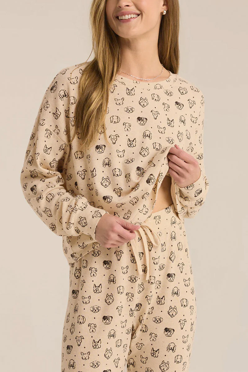 Pup Brushed Knit PJ Set