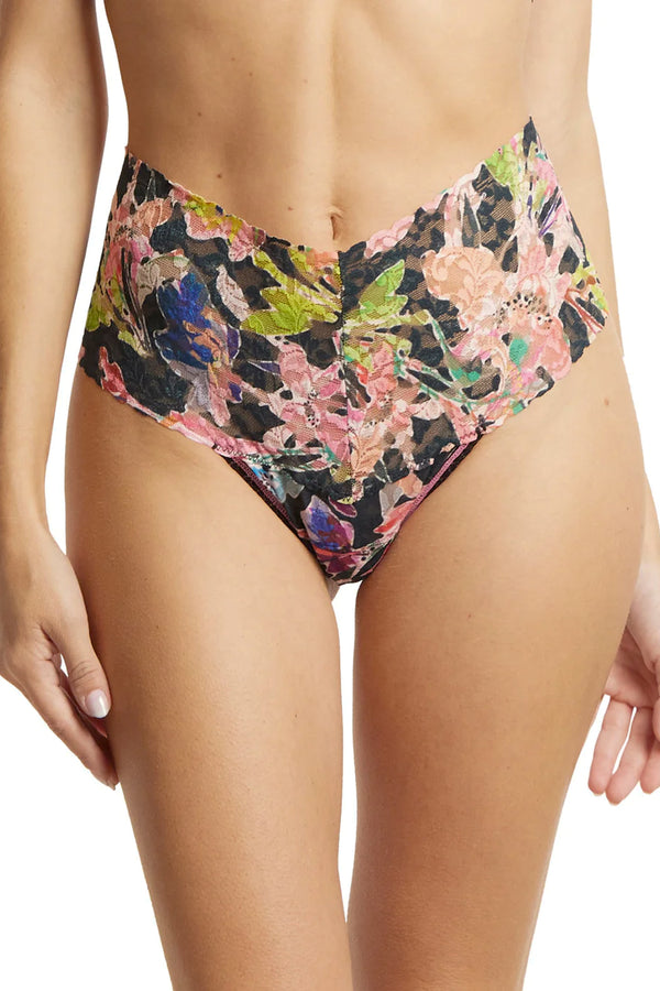 Printed Retro Lace Thong - Unapologetic