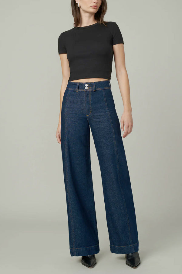 The Seamed Denim Trouser