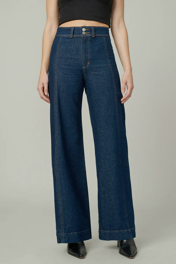 The Seamed Denim Trouser