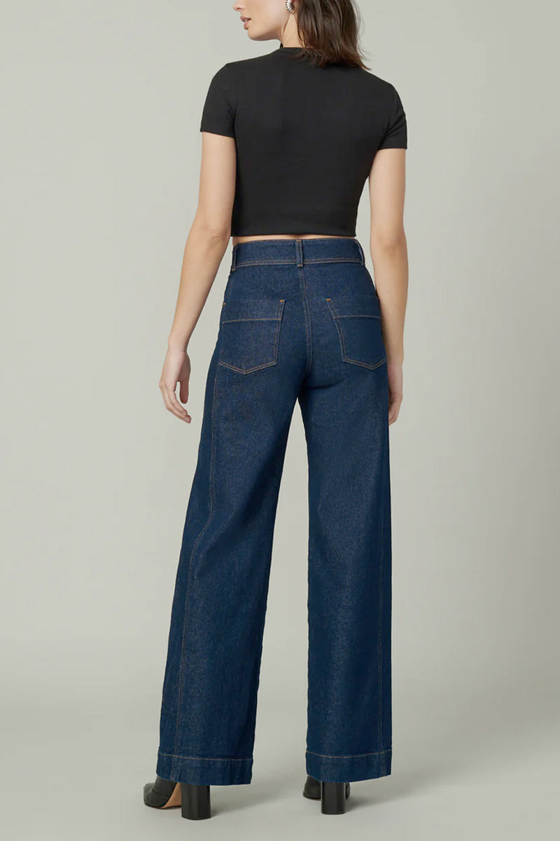 The Seamed Denim Trouser