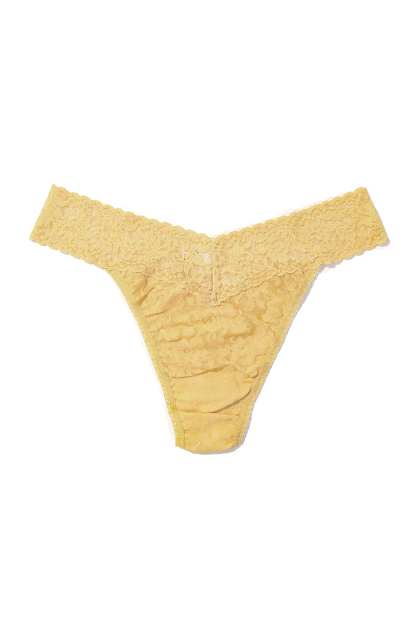 Signature Lace Original Rise Thong - Apricot