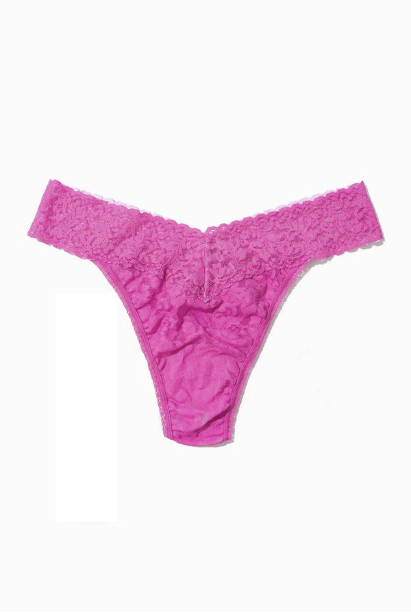 Signature Lace Original Rise Thong - Raspberry Ice