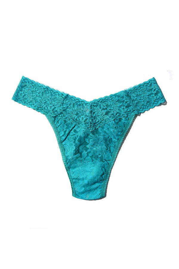 Signature Lace Original Rise Thong - Vibrant Turquoise