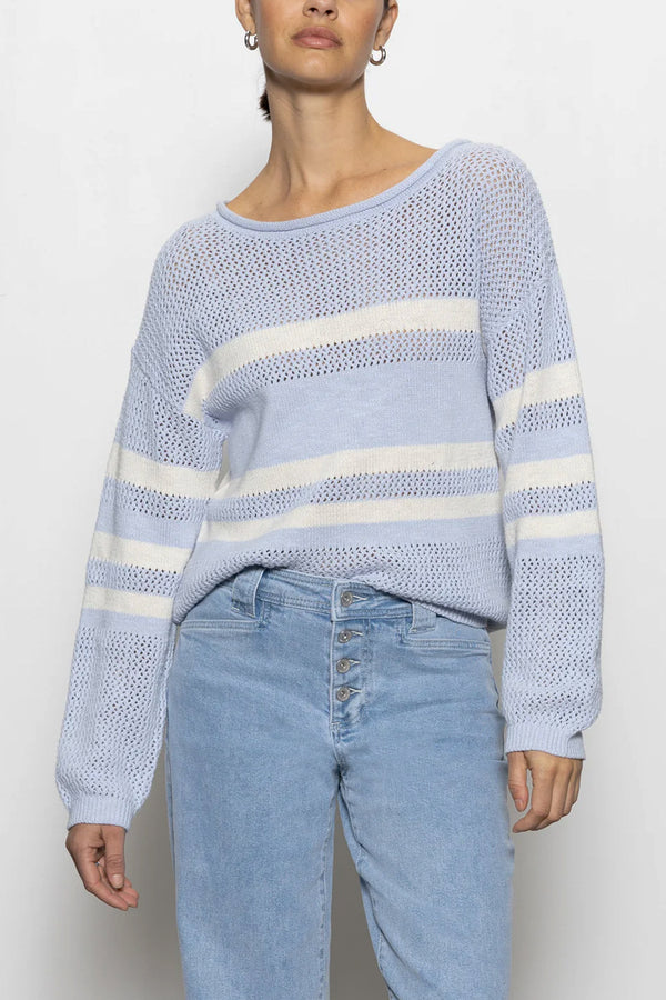 Sporty Stripe Open Knit Sweater