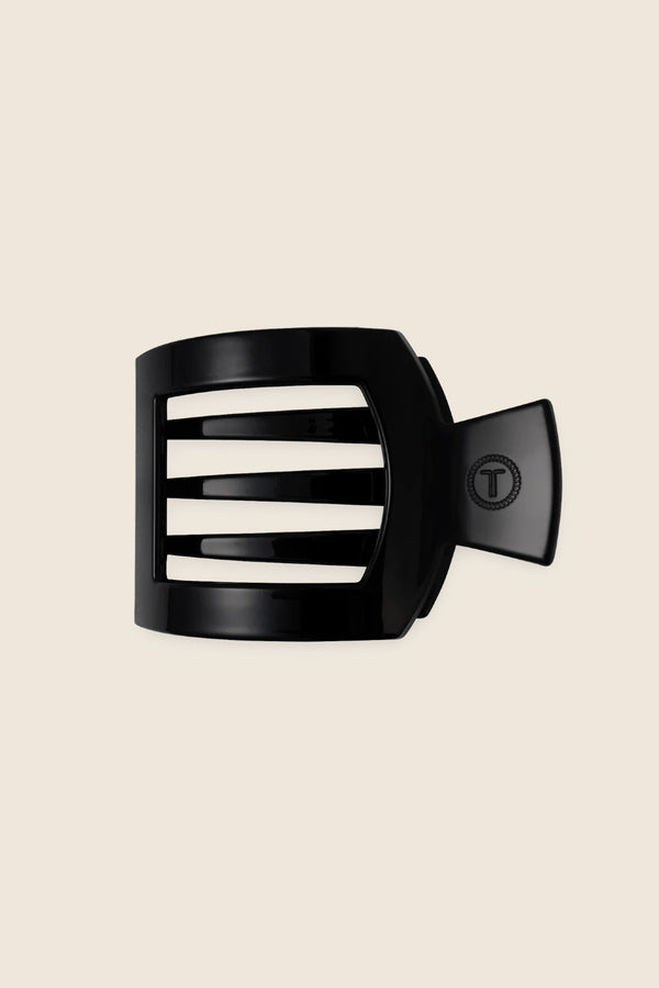 Jet Black Flat Square Hair Clip - 3 sizes