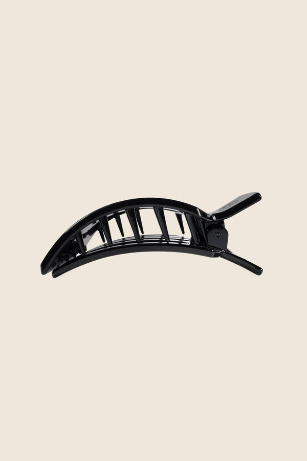 Jet Black Flat Square Hair Clip - 3 sizes