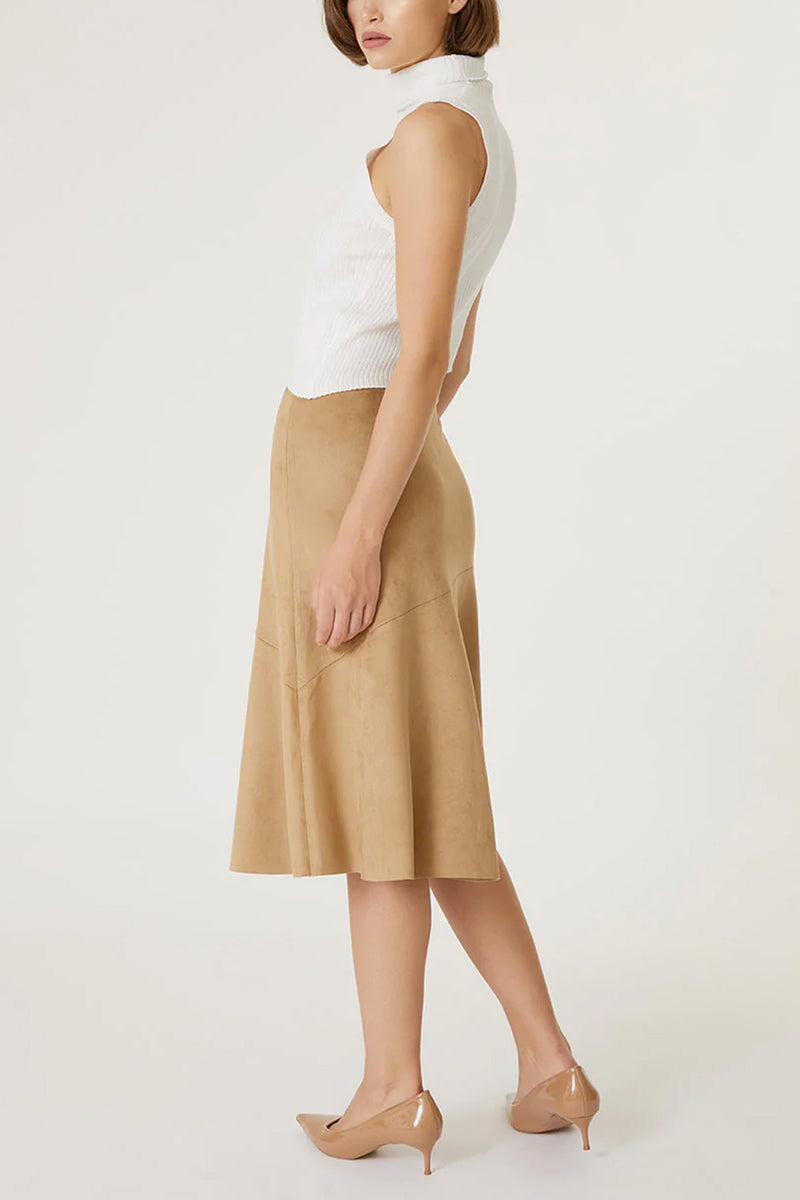 Roan Faux Suede Midi Skirt