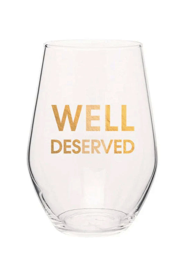 Gold Foil Stemless Wine Glass