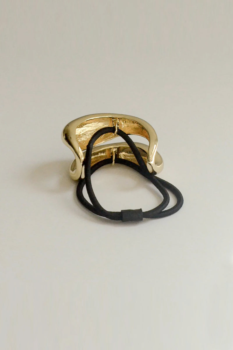 Wide Sculpted Metal Ponytail Hair Tie