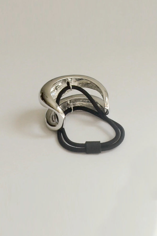 Wide Sculpted Metal Ponytail Hair Tie