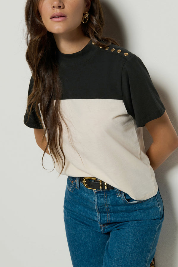 Yvette Mock Neck Tee